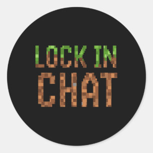 Pegatina Redonda Bloquear en el chat - Pixel Art de videojuego retr