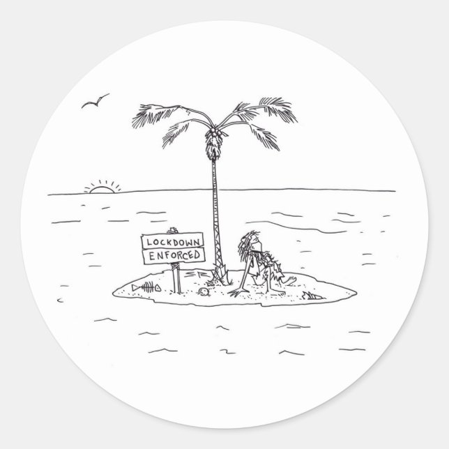 Pegatina Redonda Bloquear pegatinas redondos grandes forzados (Anverso)