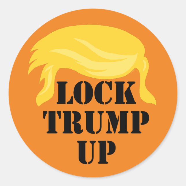 Pegatina Redonda Bloquear Trump Up (Anverso)