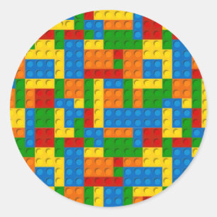Pegatina Redonda bloques de plástico coloridos