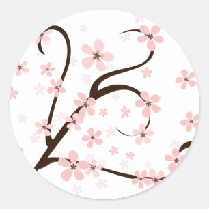 Pegatina Redonda Blosóficos rosados