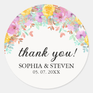 Pegatina Redonda Blossoming Love – A Spring Floral Wedding