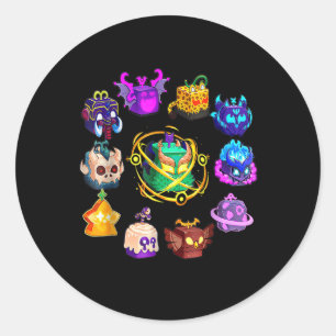 Pegatina Redonda Blox Fruit Round Of Mythicales For Birday