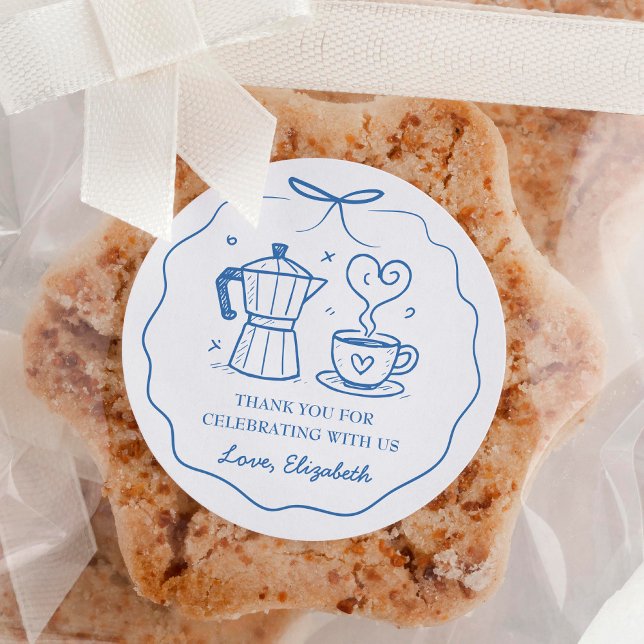 Pegatina Redonda Blue A Baby Is Brewing Coffee Thank You (Subido por el creador)