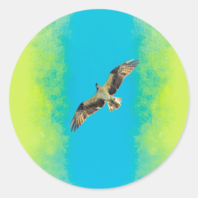 Pegatina Redonda Blue and yellow (Anverso)