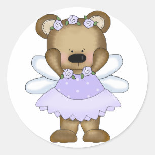 Pegatina Redonda Blue Baby Bear Fairy