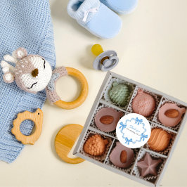 Pegatina Redonda Blue Birthday Thank You Sticker