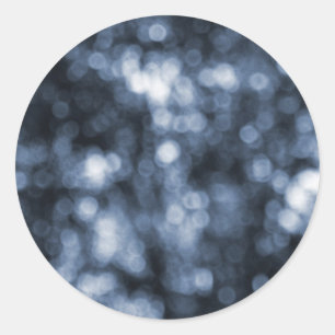 Pegatina Redonda Blue Bokeh