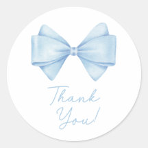 Blue Bow Modern Boy Baby Shower