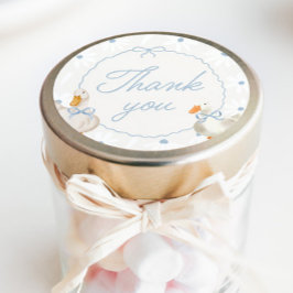 Pegatina Redonda Blue Bow Silly Goose Coquette Birday Classic