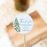 Pegatina Redonda Blue Bows Christmas Tree Chica Winter Baby Shower<br><div class="desc">El Blue Bows Christmas Tree Chica Winter Baby Shower Classic Pegatina le aporta un toque de fantasía a su ducha de bebé de temática invernal. Con una delicada reverencia azul y un árbol de Navidad festivo, este pegatina es perfecto para celebrar a una bebé de estilo acogedor y de temporada....</div>
