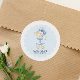 Pegatina Redonda Blue Bubbly Brillain Shower