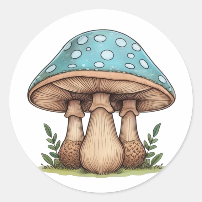 Pegatina Redonda Blue Cap Trio (Anverso)