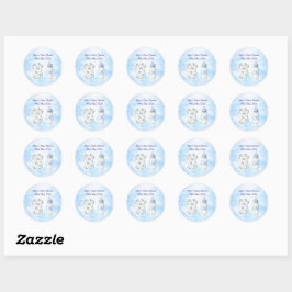 Pegatina Redonda Blue Chinoiserie Baby Shower Stickers (20)
