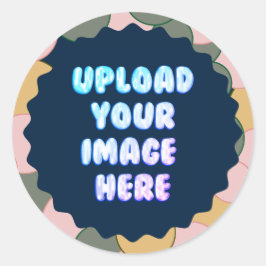 Pegatina Redonda Blue Classic Round Sticker with a Business Logo