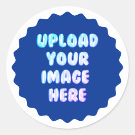 Pegatina Redonda Blue Classic Round Sticker with a Business Logo