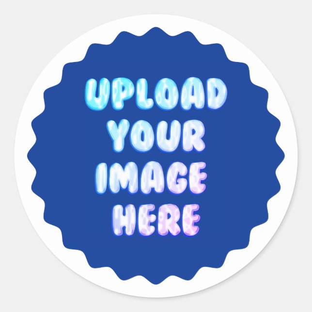 Pegatina Redonda Blue Classic Round Sticker with a Business Logo (Anverso)