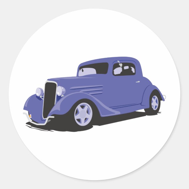 Pegatina Redonda Blue Coupe (Anverso)