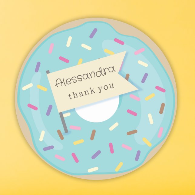 Pegatina Redonda BLUE DONUT gracias (Subido por el creador)
