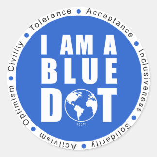 Pegatina Redonda Blue Dot Global