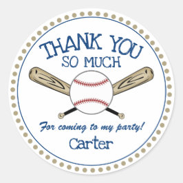 Pegatina Redonda Blue|El tema del béisbol oro Gracias