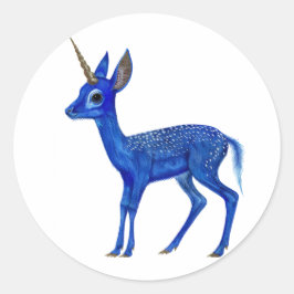 Pegatina Redonda Blue Fawnicorn