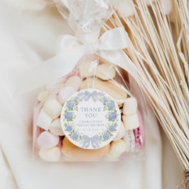 Pegatina Redonda Blue Floral Bridal Tea Party