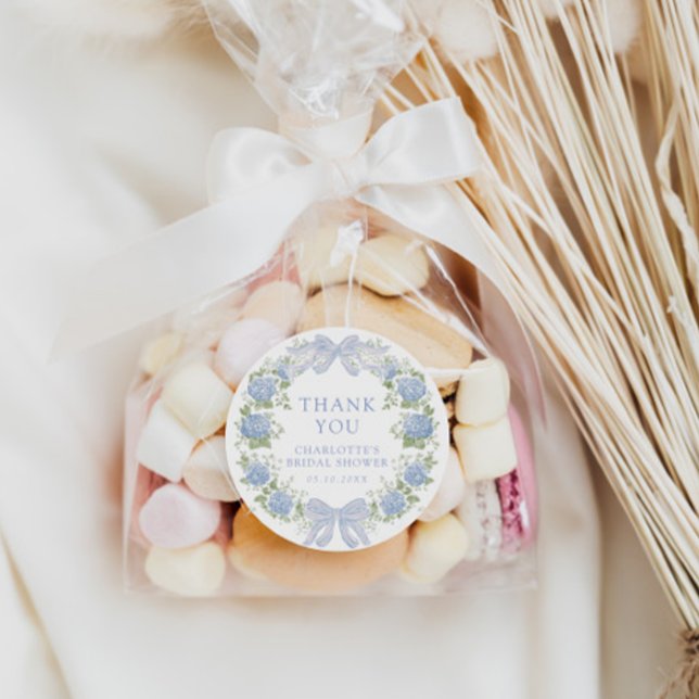 Pegatina Redonda Blue Floral Bridal Tea Party (Subido por el creador)