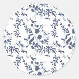 Pegatina Redonda Blue Foliage Envelope Liner