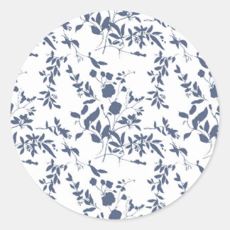 Pegatina Redonda Blue Foliage Envelope Liner