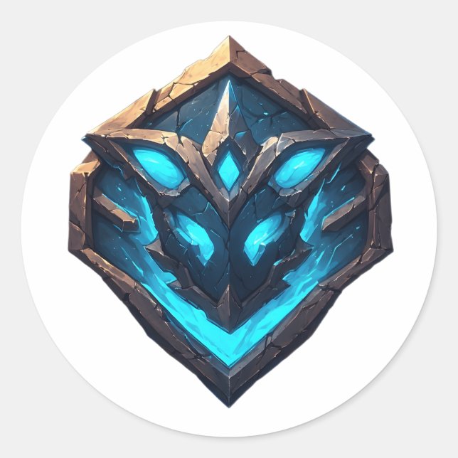 Pegatina Redonda Blue Frost Rune Emblem (Anverso)