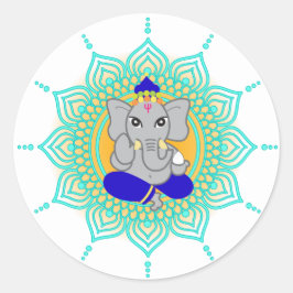 Pegatina Redonda Blue Ganesha labels