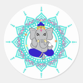 Pegatina Redonda Blue Ganesha labels