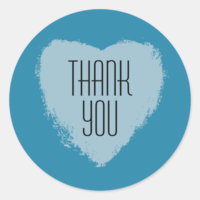 Pegatina Redonda Blue Heart Gracias Pegatinas (Anverso)