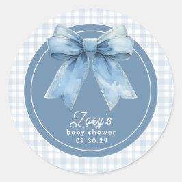 Pegatina Redonda Blue Jean Baby Baby Shower