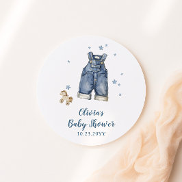 Pegatina Redonda Blue Jean Baby Shower