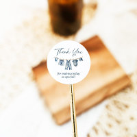 Blue Jean Baby Shower Gracias Etiqueta,