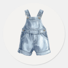 Pegatina Redonda Blue Jean Baby Shower Simple Envelope Stickers