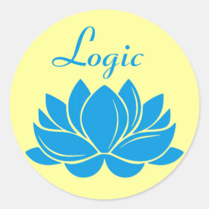 Pegatina Redonda Blue Lotus Blossom Logic
