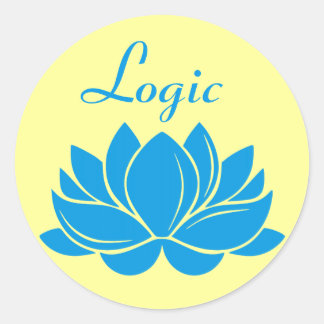 Pegatina Redonda Blue Lotus Blossom Logic