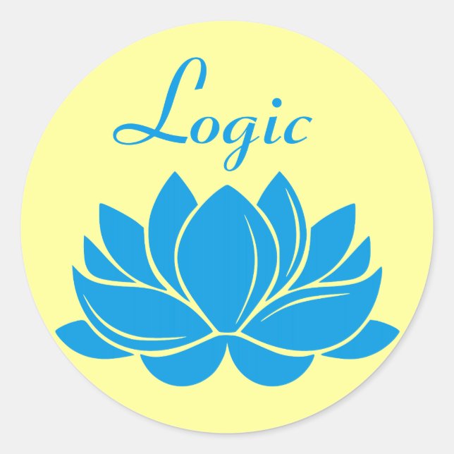 Pegatina Redonda Blue Lotus Blossom Logic (Anverso)