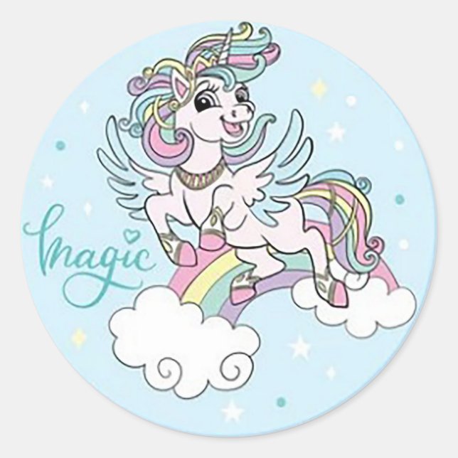 Pegatina Redonda Blue Magic (Anverso)