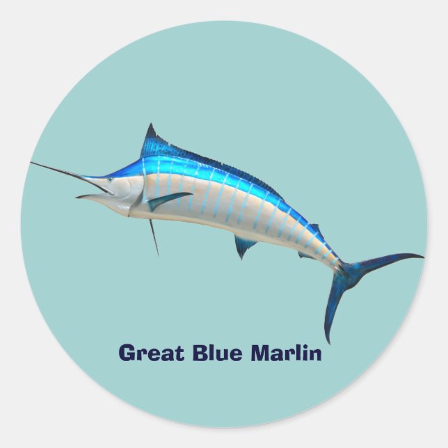 Pegatina Redonda Blue Marlin (Anverso)