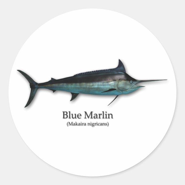 Pegatina Redonda Blue Marlin (Anverso)