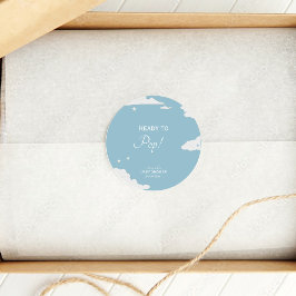 Pegatina Redonda Blue Minimalist Ready to Pop baby water