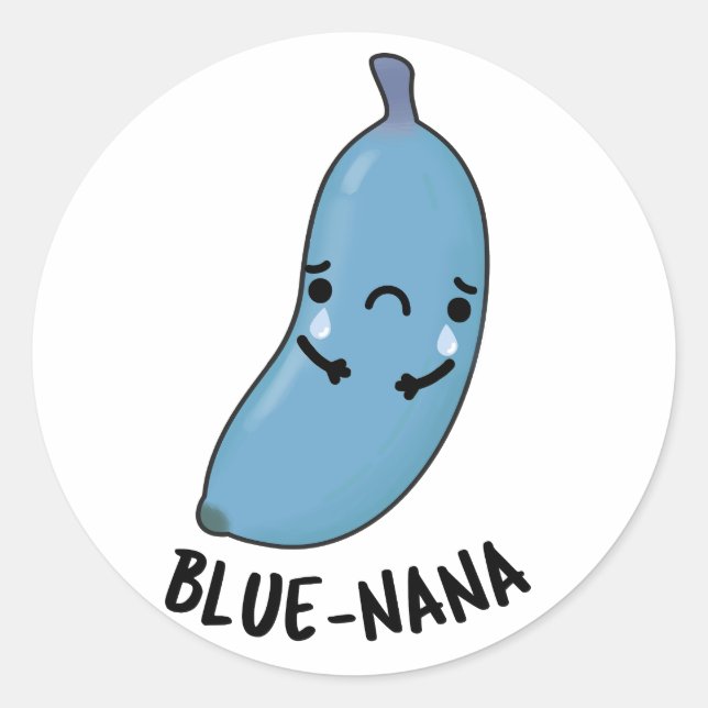 Pegatina Redonda Blue-nana Funny Banana Pun (Anverso)