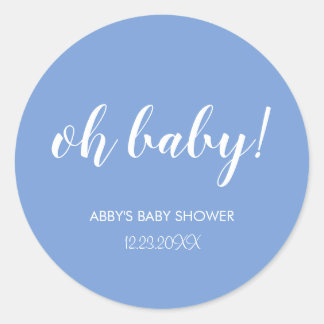 Pegatina Redonda Blue Oh Baby Baby Shower