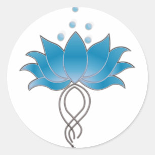 Pegatina Redonda Blue Open Lotus