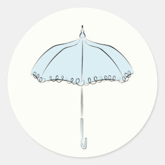 Pegatina Redonda Blue Parasol