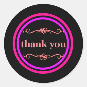 Pegatina Redonda Blue Pink Purple Circle Gracias